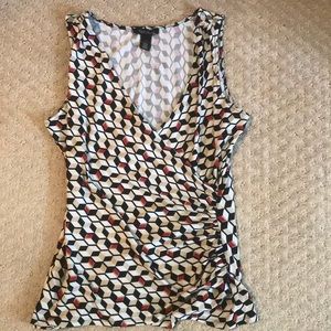 Surplice neckline stretch knit top